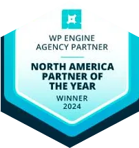 WP Engine North America Agency Partner of the Year 2024 winner badge